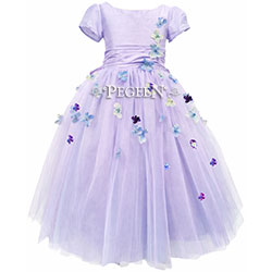 Tiffany blue silk charmeuse nightgown for Clara Lilac Tulle and Silk flower girl dress