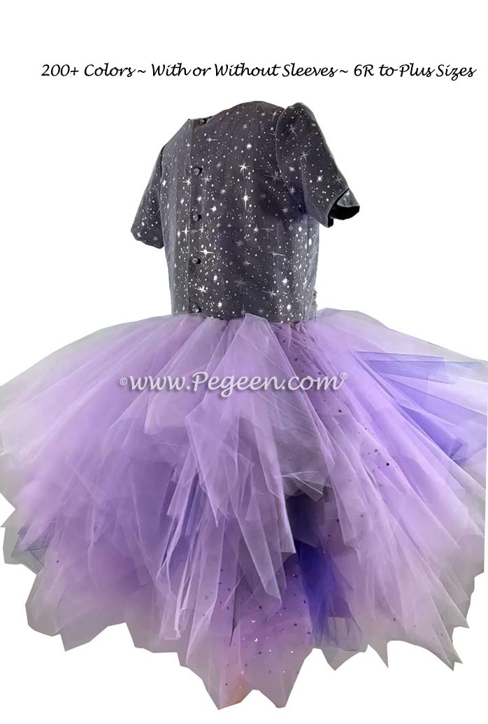 Dark Purple Sequin bodice Jr Bridesmaids Tulle Skirt Style 934 | Pegeen