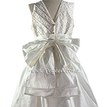 First Communion Dress with Crystals and Pin Tucks