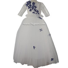 Tulle flower girl dress with 3/4 sleeves