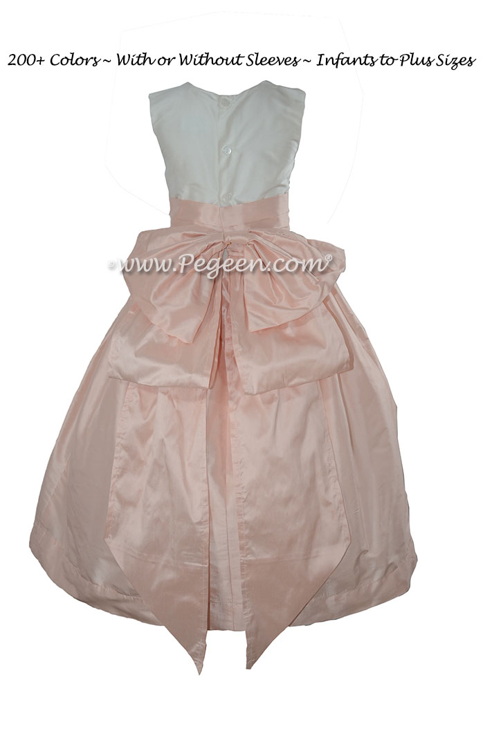 Cinderella Bow Flower Girl Dress in Crystal Pink