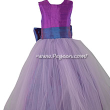 Razzleberry, boisenberry and violet flower girl dress