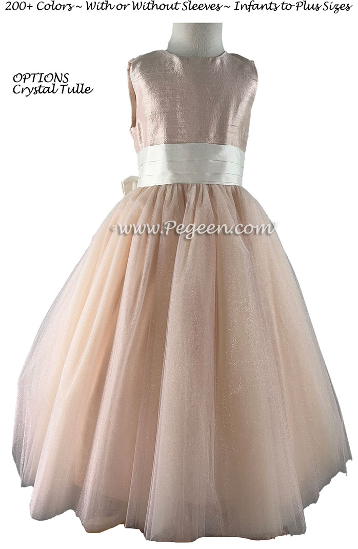 Petal pink and new ivory silk Pegeen Signature Dress