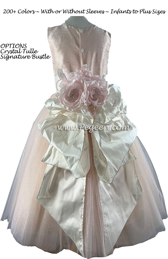 Petal pink and new ivory silk Pegeen Signature Dress