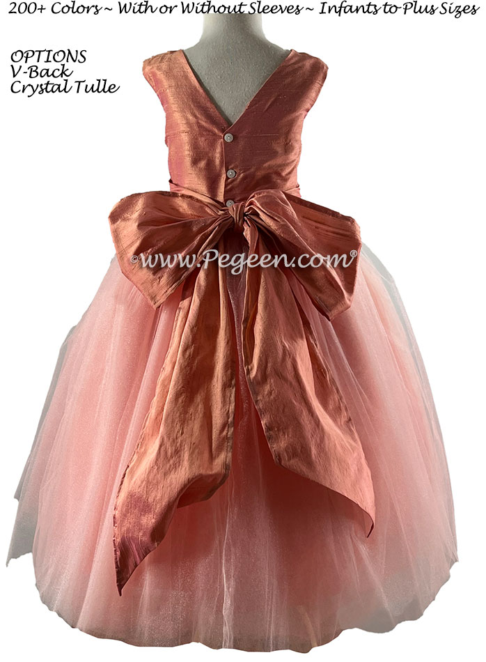 Flower Girl Dress in Sherbet Silk and tulle