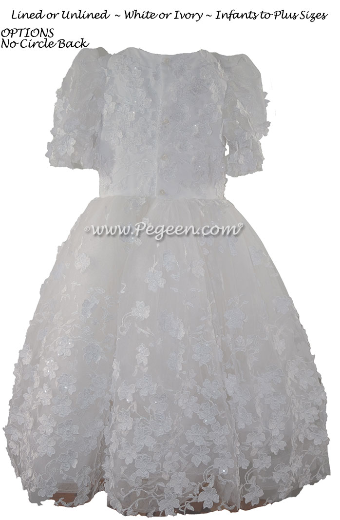 First Communion Dress Style 426 with 3-D Flowers 