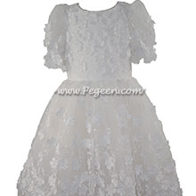 White 3-D First Communion Dress Style 426