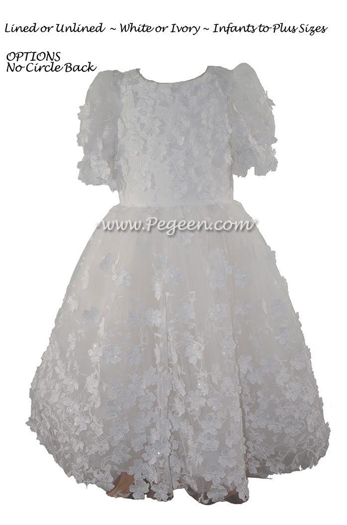 First Communion Dress Style 426 with 3-D Flowers 