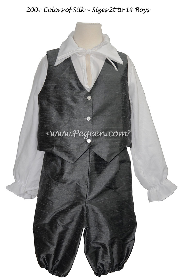 Charcoal Gray silk suit for boys in The Nutcracker