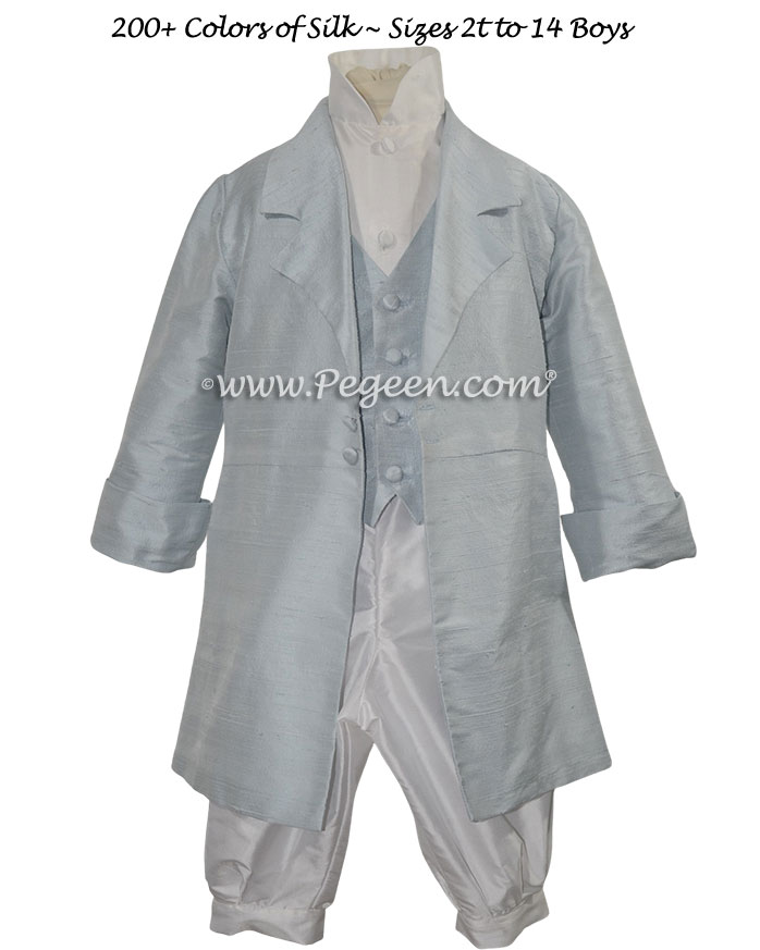 Ring Bearer Suit in Pewter and Cloud Blue