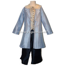 Sky Blue and Navy Silk Nutcracker Suit for Boys