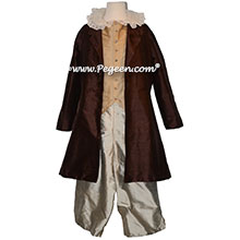 Brown and Gray Silk Nutcracker Suit for Boys