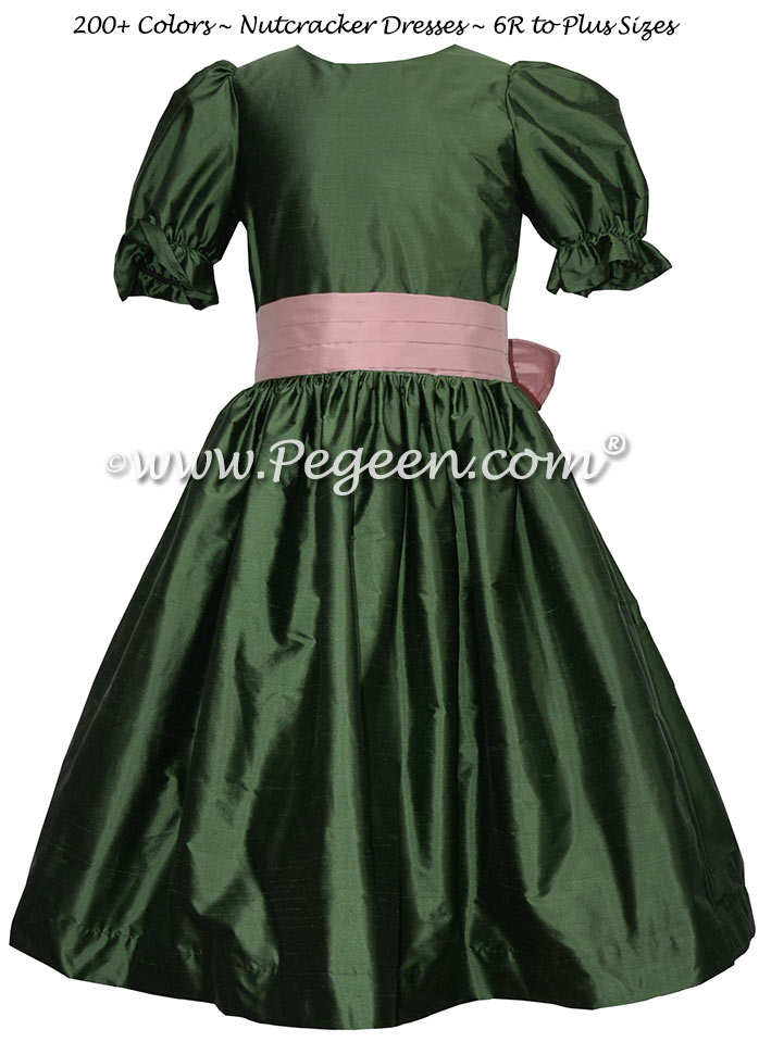 Basil Green and Pink Silk Custom Nutcracker Dress Style 701 Basil Green and Pink Silk Custom Nutcracker Dress Style 701