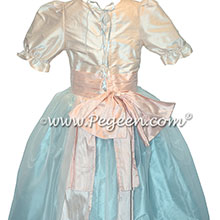 Spa Blue and Ballet Pink Silk Nutcracker Dress or Costume