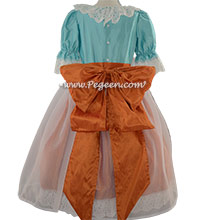 Tiffany Blue and Pumpkin Nutcracker Party Scene Dress Style 703