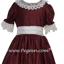 Burgundy Silk Nutcracker Dress or Costume
