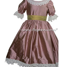 Canyon Pink and Green Silk Nutcracker Dress or Costume