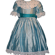 Caribbean and Oceanic Blue Silk Nutcracker Dress or Costume