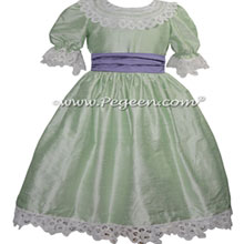 Spring Green and Periwinkle Silk Nutcracker Dress or Costume