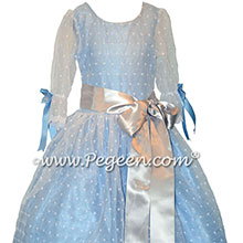 Blue Eyelet Silk Nutcracker Dress or Costume
