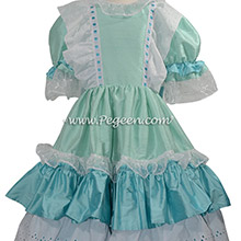 Aqua and Tiffany Blue Silk Nutcracker Dress or Costume