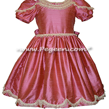 Coral Rose Silk Nutcracker Dress or Costume or Party Scene Dress