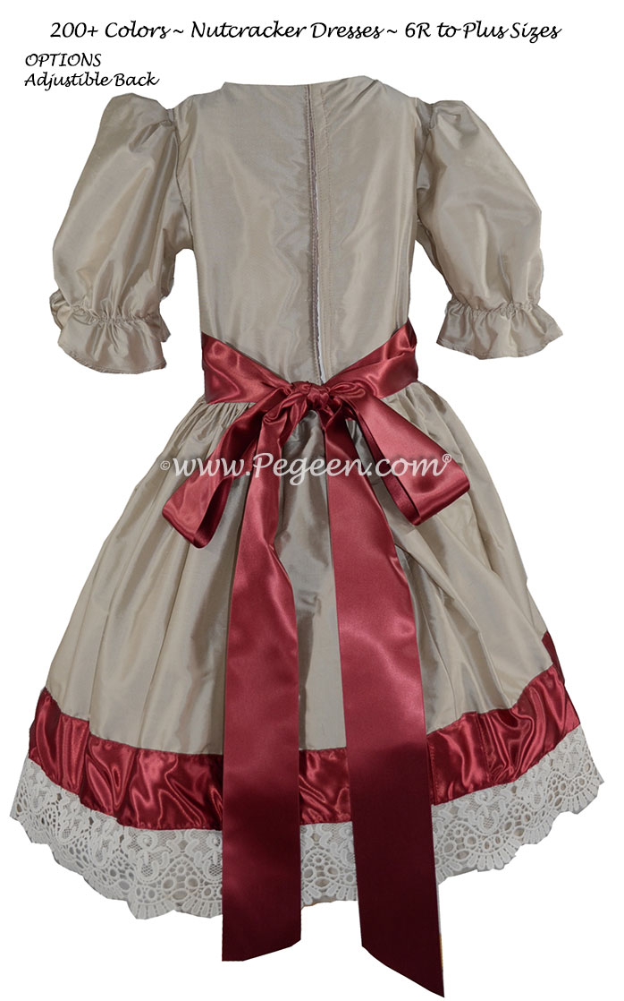 Wolf Gray and Cranberry Nutcracker Party Scene Dress