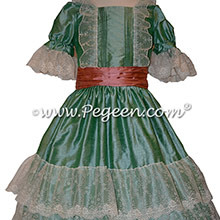 Vintage Green and Pink Silk Nutcracker Dress or Costume