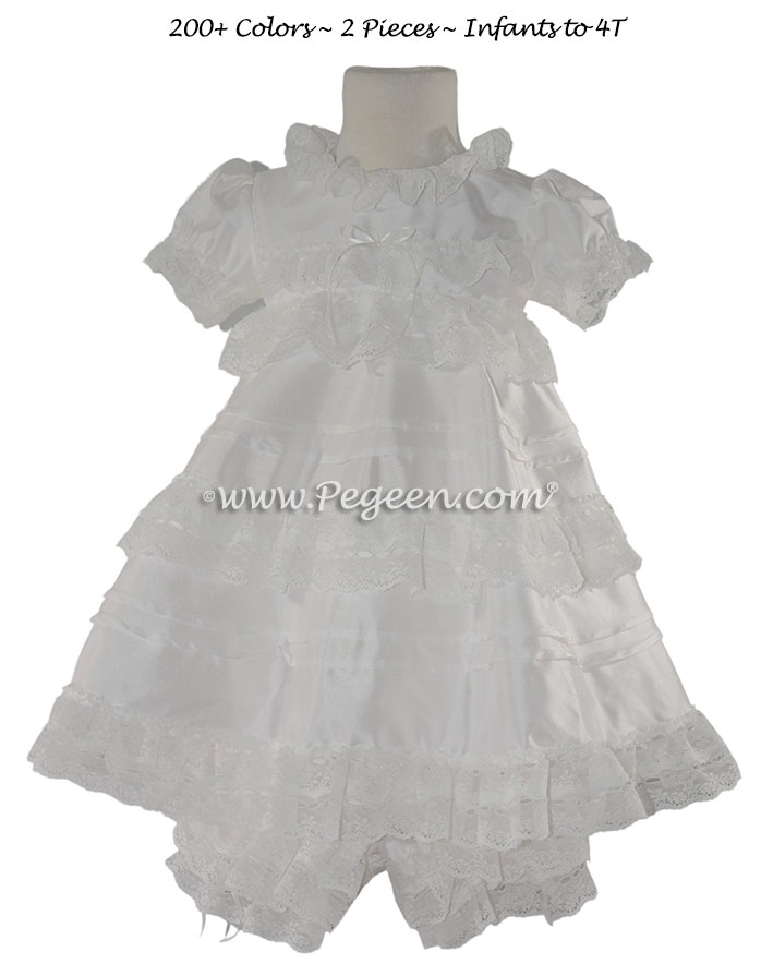 White toddler 2pc baptism or flower girl dress