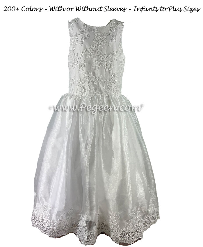 White Plus Size First Communion Dress Style 972