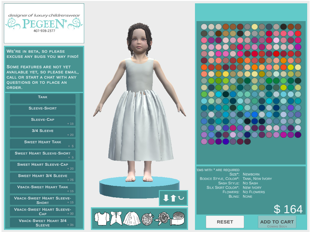 Use our Pegeen Dress Dreamer to create your garments