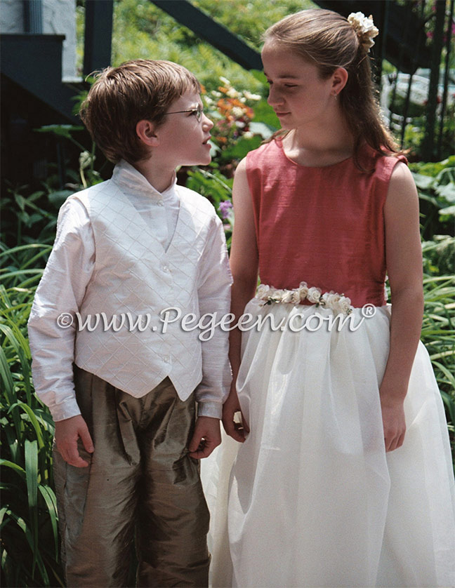 Ring Bearer and silk flower girl dress | Pegeen