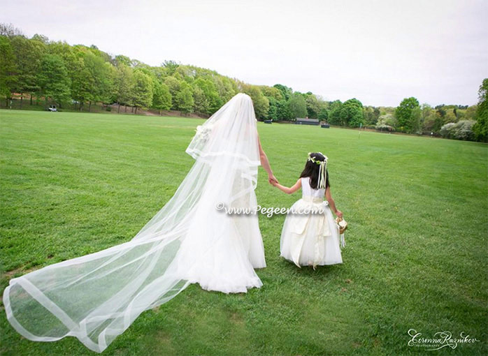 It's the Swirl Factor - Ivory and Creme Tulle Flower Girl Dress