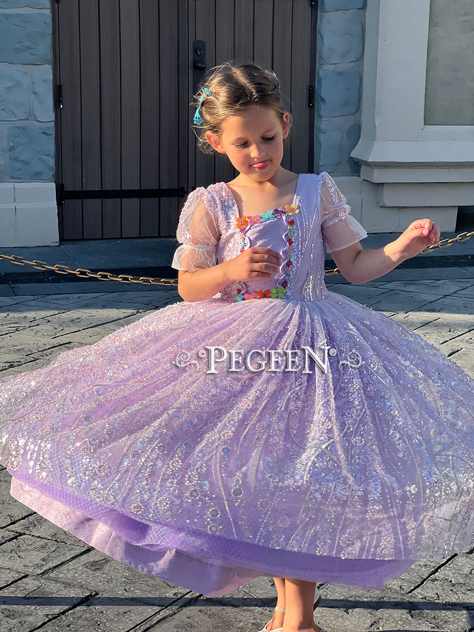 Disney Inspired Flower Girl Dress - Rapunzel