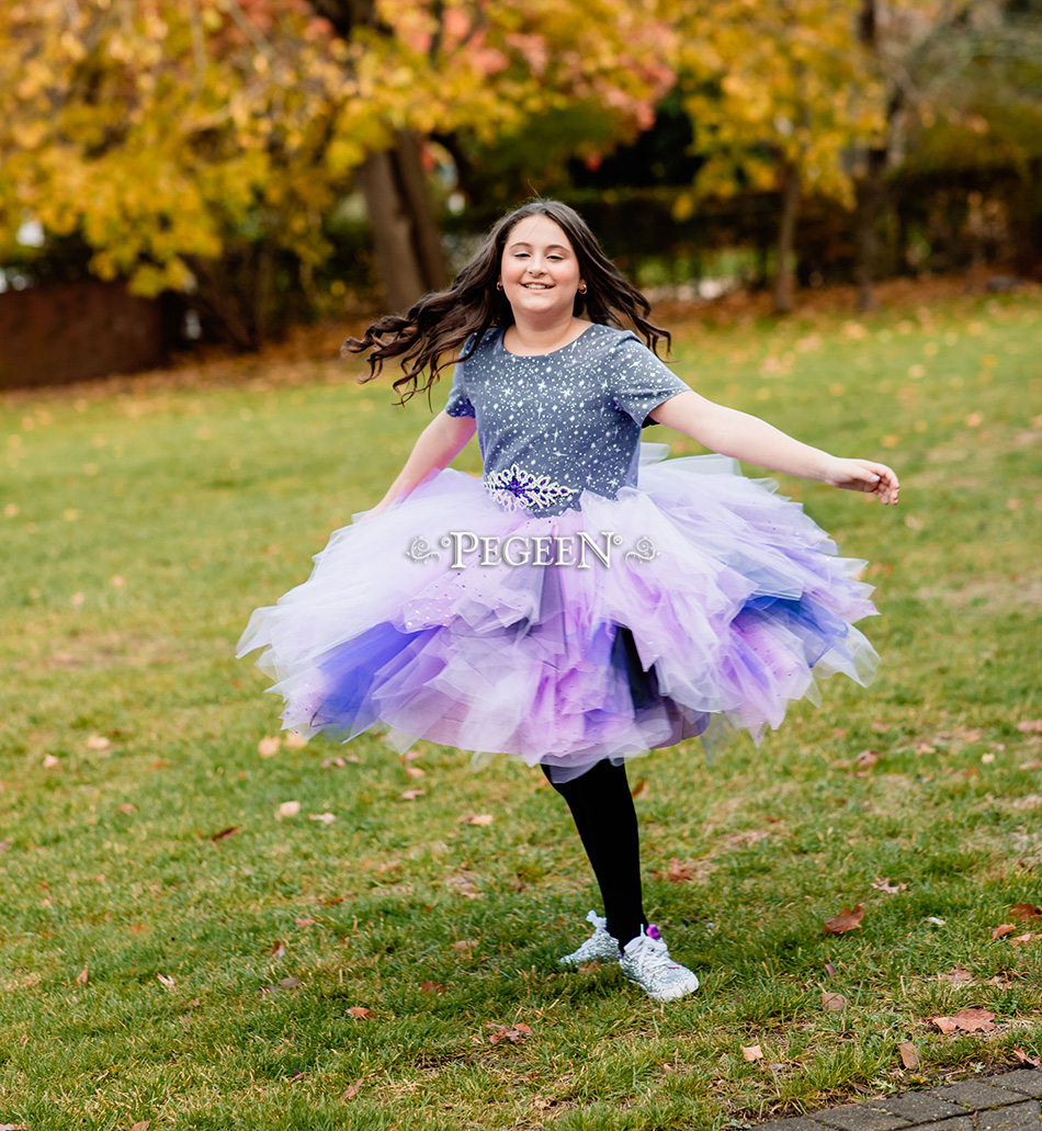 Black and purple tulle and sequins Bat Mitzvah dress
