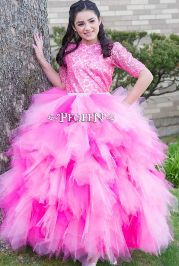 Bat Mitzvah Dress in Hot Pink