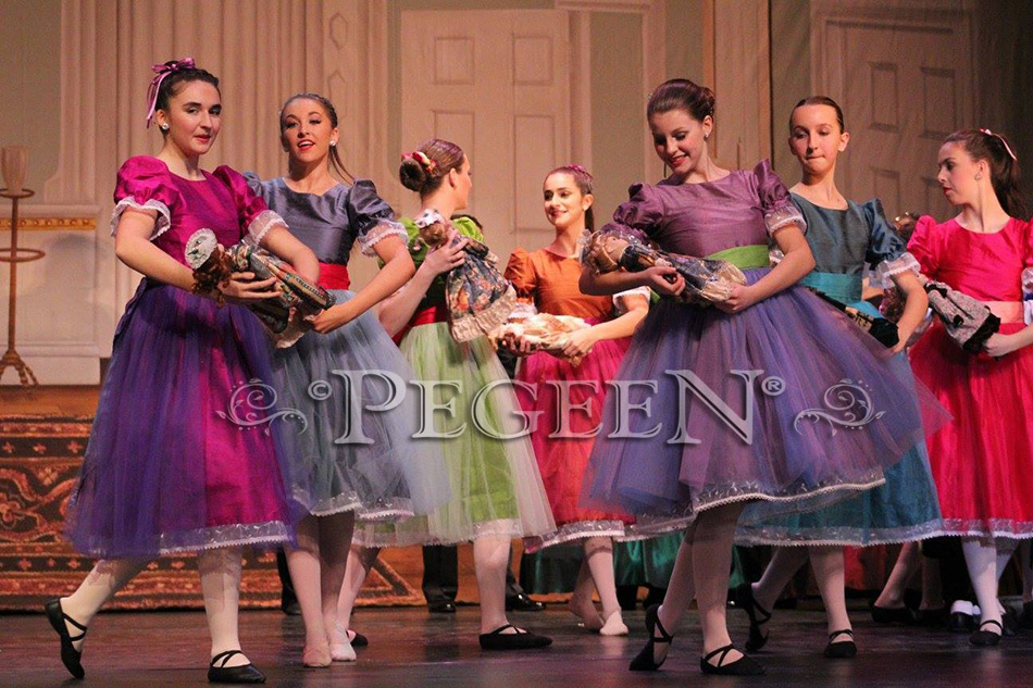 Blue Spruce and Raisin Silk Nutcracker Dress 