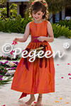 Flower Girl Dress in Mango and Raspberry - A Wedding in Belize