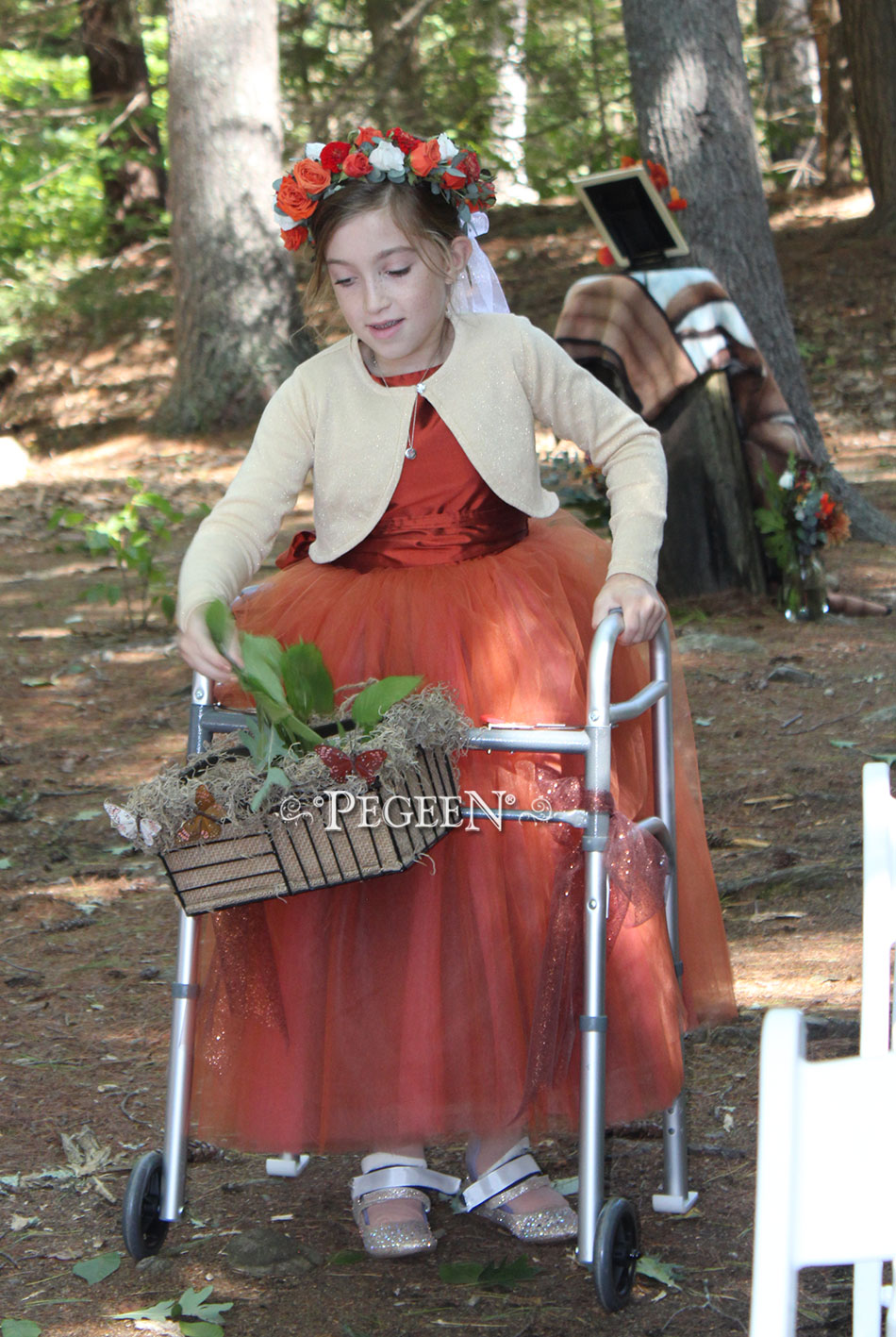 Mountain Fall silk and tulle flower girl dress