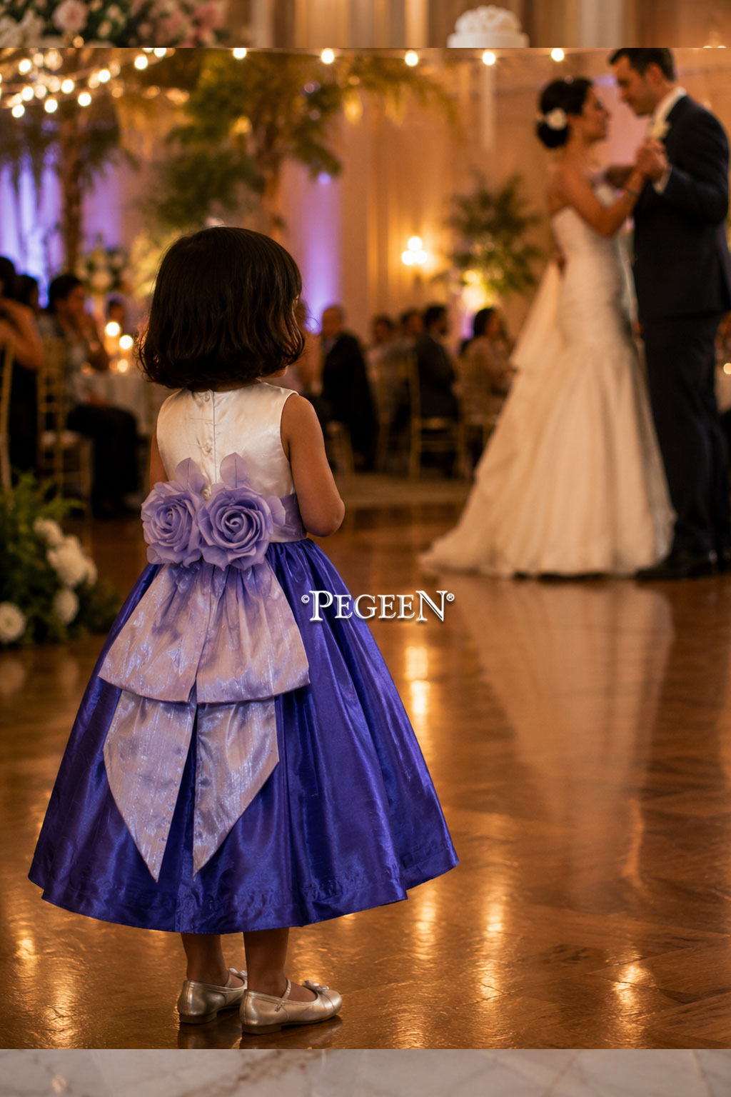 Lilac and Violet pink Flower Girl Dresses