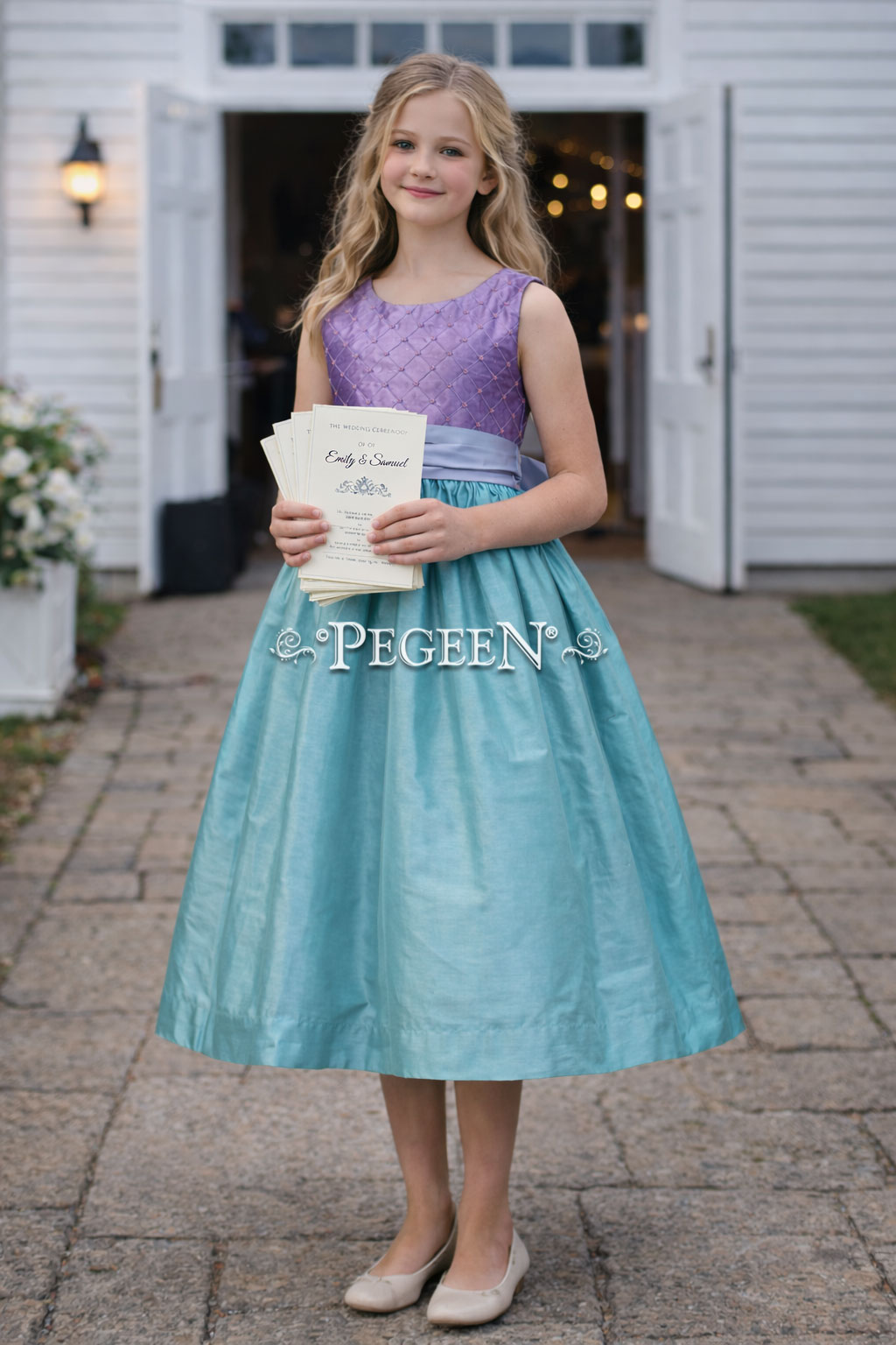Flower girl dresses Bahama Breeze and Lavender Style 409 | Pegeen Flower girl dresses Bahama Breeze and Lavender Style 409 | Pegeen