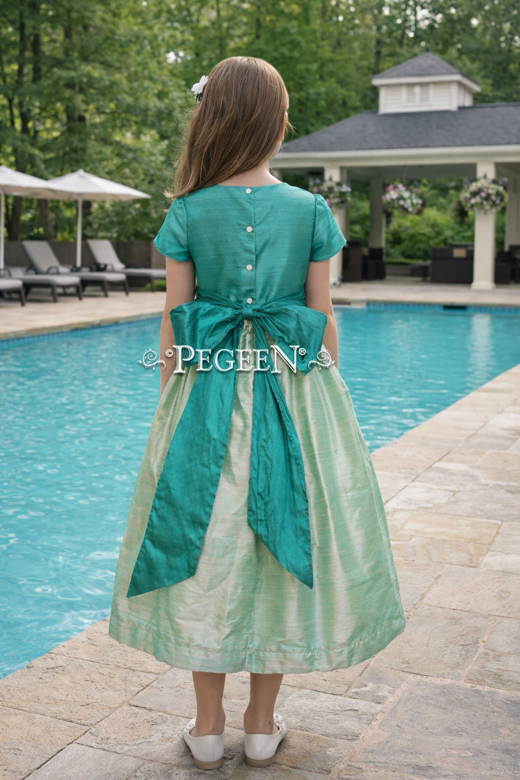 Paradise bermuda and seaside - teal - flower girl dresses Paradise bermuda and seaside - teal - flower girl dresses