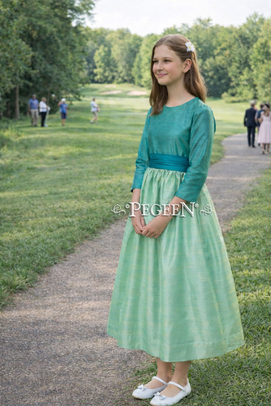 Jr Bridesmaids Dress in Bahama breeze, turquoise and sea glass silk Jr Bridesmaids Dress in Bahama breeze, turquoise and sea glass silk
