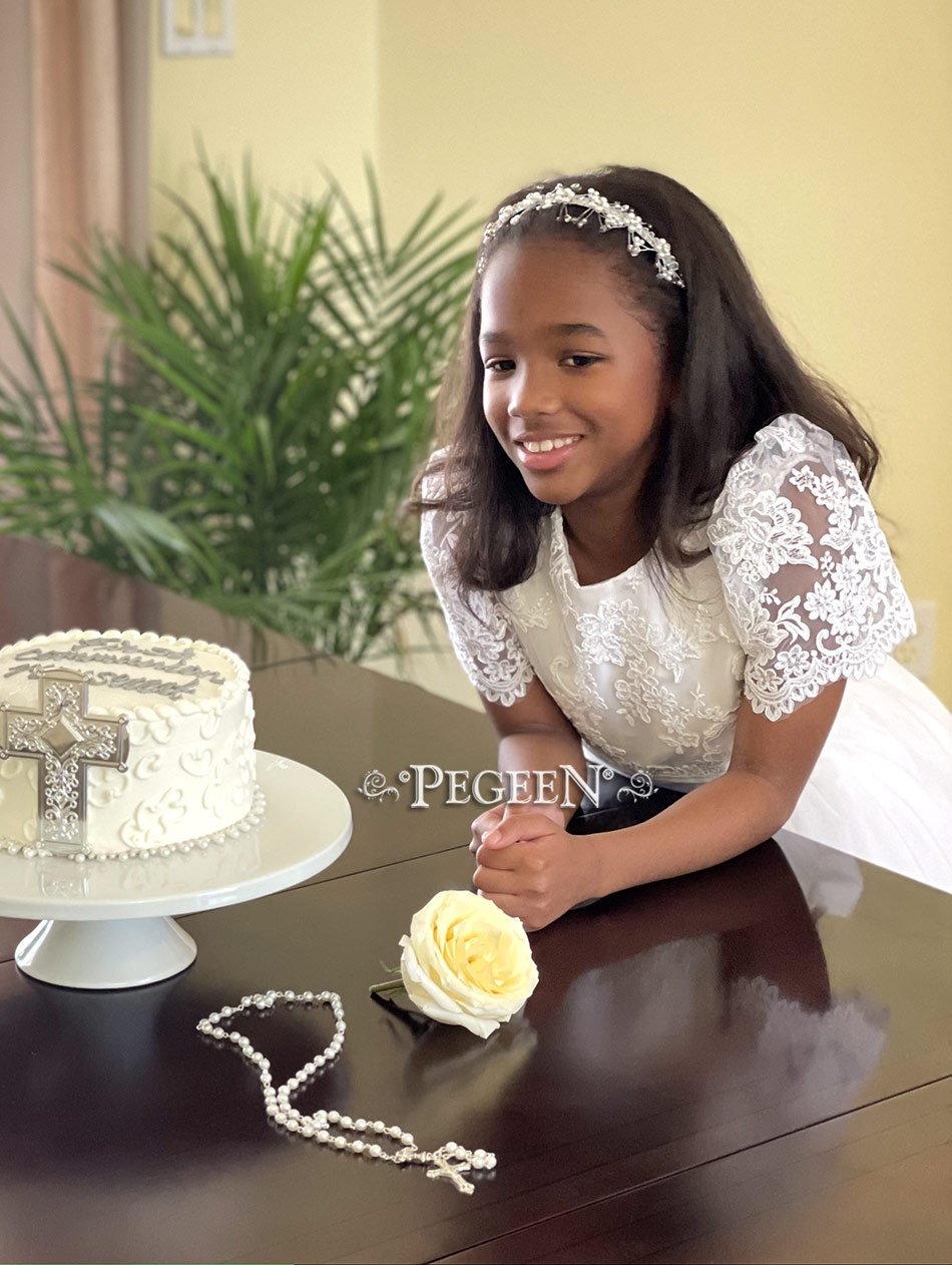 White First Holy Communion Dress Style 978 | Pegeen