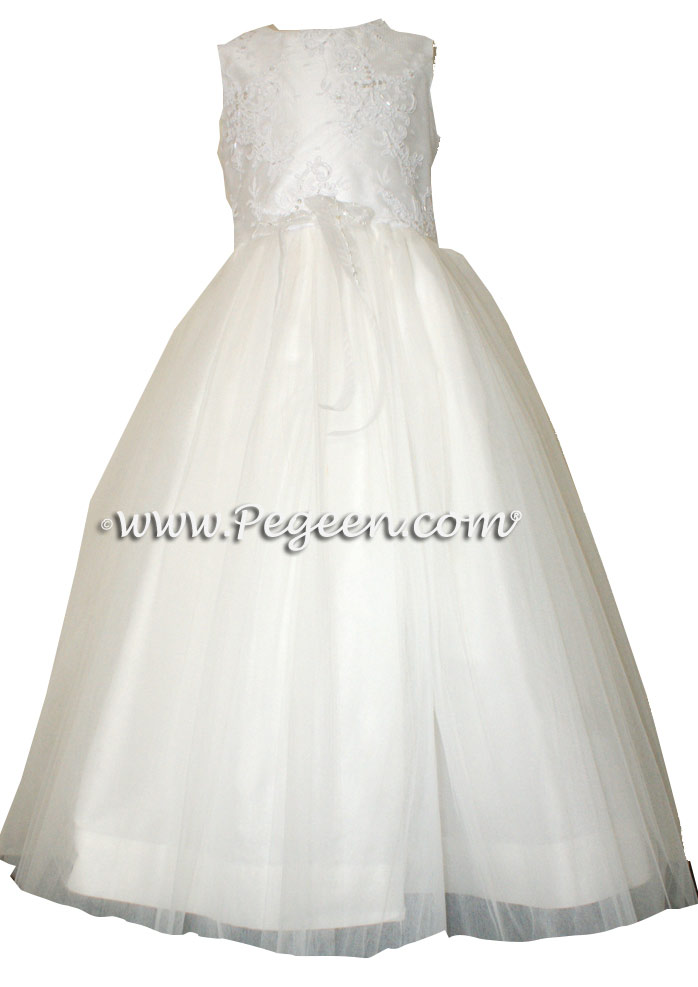 Aloncon Lace Custom FIrst Communion Dress with tulle
