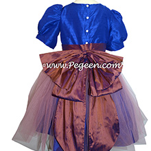 Blue Indigo and Raisin Silk Nutcracker Dress or Costume