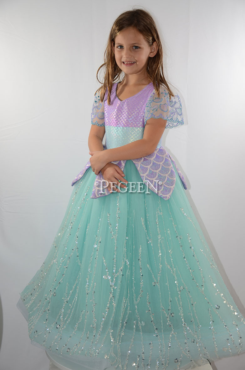 Little Mermaid Inspired Flower Girl Dress Style 455