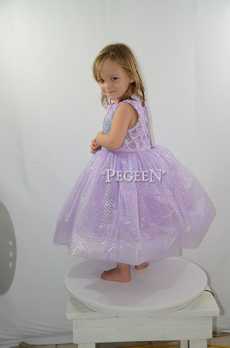 Little Mermaid Inspired Flower Girl Dress Style 455