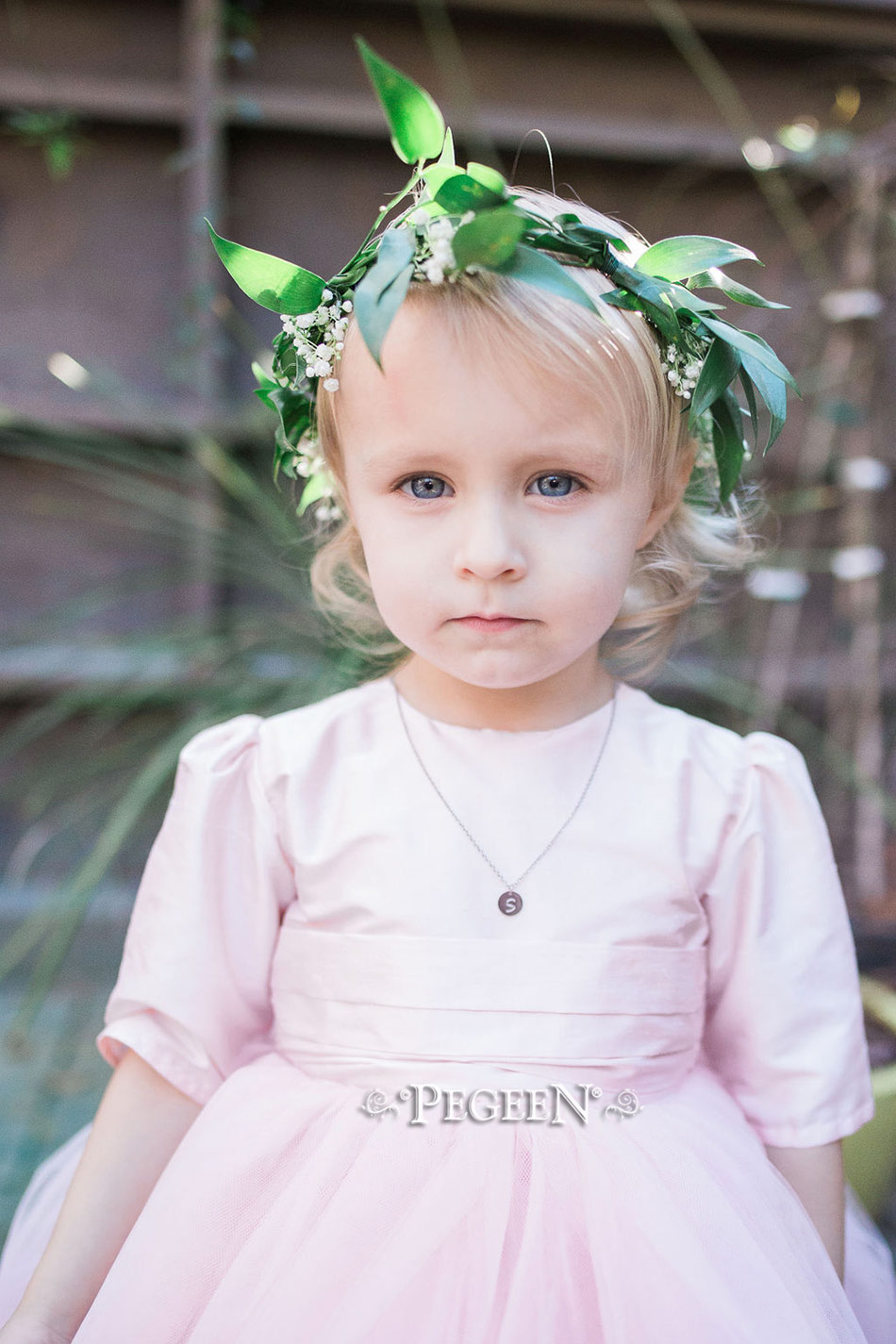 Baby Pink and Antique White ballerina style FLOWER GIRL DRESSES with layers and layers of tulle