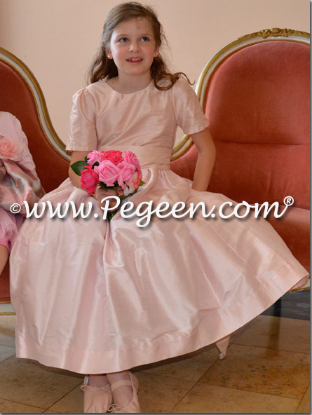 silk flower girl dresses